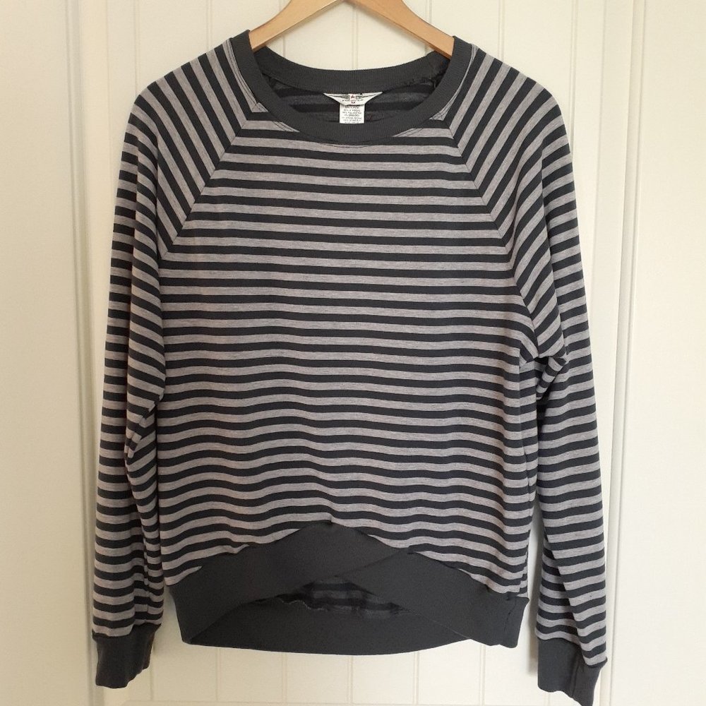 Hard Tail Blue Gray Striped Sweatshirt Size M